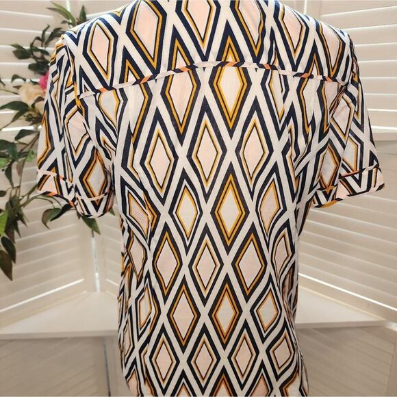 TORY BURCH GEOMETRIC BUTTON DOWN SIZE 8 - Picture 5 of 7